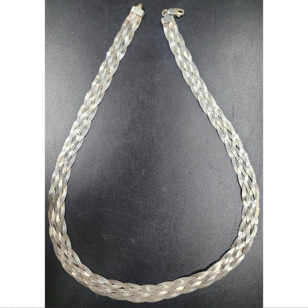 Just in- wide multi strand braided sterling silver chain
